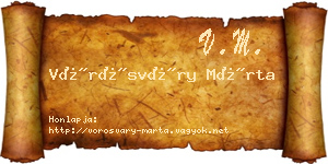 Vörösváry Márta névjegykártya