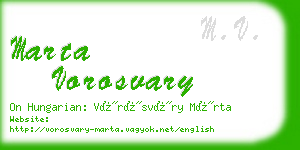 marta vorosvary business card